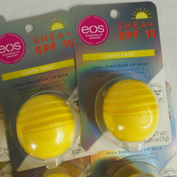 eos Other - Lot of 9 EOS Lemon Twist Lip Balm Shea SPF 15 Sun
